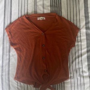 Pink Rose S burnt orange top